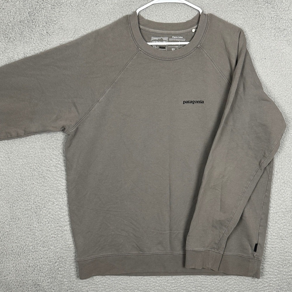 Patagonia Sweatshirt Mens XL Responsibili-Tee Grey Back Graphic Pullover EUC